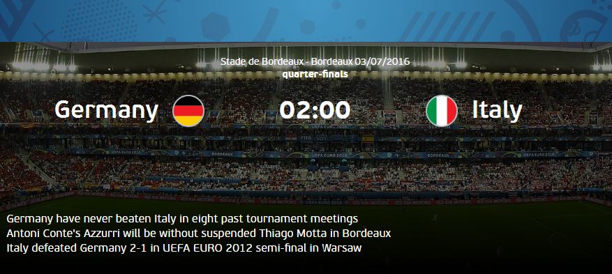 Prediksi Jerman vs Italy Euro 2016